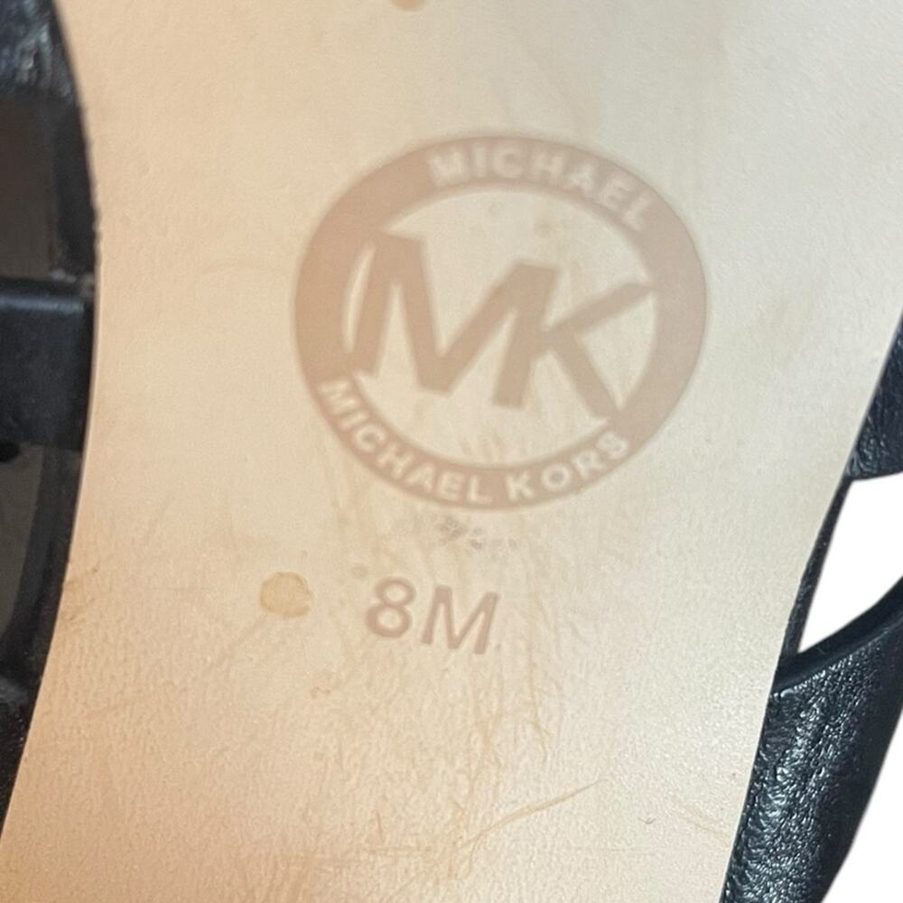 MICHAEL MICHAEL KORS Winston Black Leather Strappy Buckle Sandals Women’s Size 8 - Picture 7 of 9